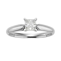 The Regal Collection Princess-Cut IGL Certified Diamond Solitaire Engagement Ring in 14k White Gold
