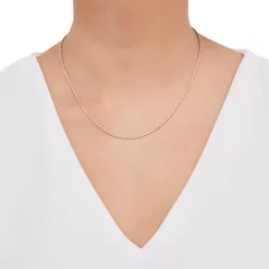 Everlasting Gold 14k Gold Rope Chain Necklace -Fleece Shop 1320804 ALT