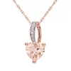 Stella Grace 10k Rose Gold Morganite and Diamond Accent Heart Pendant -Fleece Shop 1324133