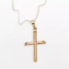 10k Gold Tube Cross Pendant -Fleece Shop 15238
