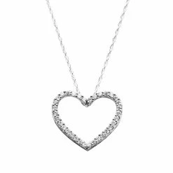 Diamond Petites 10k White Gold 1/10-ct. T.W. Diamond Heart Pendant