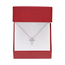 Diamond Petites 10k White Gold 1/10-ct. T.W. Diamond Cross Pendant 7 Diamond Petites 10k White Gold 1/10-ct. T.W. Diamond Cross Pendant -Fleece Shop 1528490 ALT8