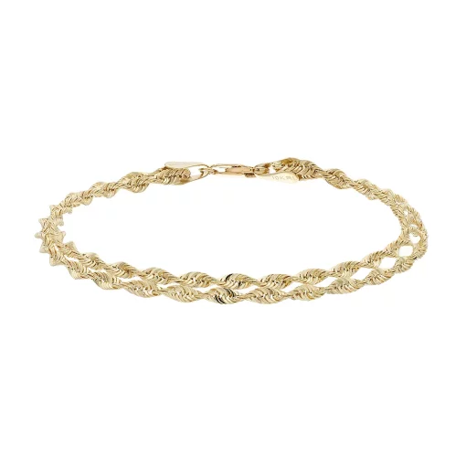 Everlasting Gold 10k Gold Double Rope Chain Bracelet - 7.5-in. -Fleece Shop 1574881