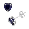 Designs by Gioelli Lab-Created Sapphire 10k White Gold Heart Stud Earrings -Fleece Shop 2059304