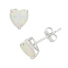 Designs by Gioelli Lab-Created Opal 10k White Gold Heart Stud Earrings -Fleece Shop 2059321