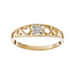 Charming Girl 14k Gold Scroll Ring - Kids