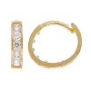 Charming Girl Cubic Zirconia 14k Gold Hoop Earrings -Fleece Shop 2096760