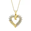 1/10 Carat T.W. Diamond 14k Gold Over Sterling Silver Heart Pendant Necklace -Fleece Shop 2117125