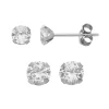 Taylor Grace Cubic Zirconia 10k White Gold Stud Earring Set 2 Taylor Grace Cubic Zirconia 10k White Gold Stud Earring Set -Fleece Shop 2138289
