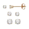 Taylor Grace Cubic Zirconia 10k Gold Stud Earring Set -Fleece Shop 2138299