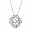 Dancing Love 1/4 Carat T.W. Diamond 10k White Gold Halo Pendant Necklace -Fleece Shop 2157964