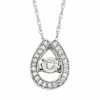 Dancing Love 1/5 Carat T.W. Diamond 10k White Gold Horseshoe Pendant Necklace -Fleece Shop 2157971