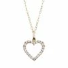 Cubic Zirconia 10k Gold Heart Pendant Necklace -Fleece Shop 2258430