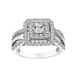 Simply Vera Vera Wang 14k White Gold 1 Carat T.W. Certified Diamond Square Halo Engagement Ring