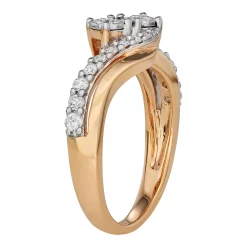 10k Gold 1/2 Carat T.W. Diamond 2-Stone Bypass Engagement Ring -Fleece Shop 2711414 ALT