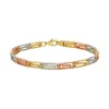 Everlasting Gold Tri Tone 10k Gold Reversible Greek Key Bracelet