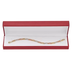 Everlasting Gold Tri Tone 10k Gold Reversible Greek Key Bracelet -Fleece Shop 3033068 ALT8