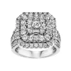 Lovemark Diamond Triple Square Halo Engagement Ring in 10k White Gold (2 Carat T.W.) 2 Lovemark Diamond Triple Square Halo Engagement Ring in 10k White Gold (2 Carat T.W.) -Fleece Shop 3059547
