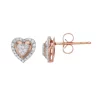 10k Rose Gold 1/5 Carat T.W. Diamond Heart Stud Earrings -Fleece Shop 3278310