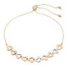 Tri-Tone 14k Gold Heart Link Bolo Bracelet -Fleece Shop 3298075