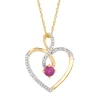 10k Gold Ruby & 1/8 Carat T.W. Diamond Infinity Heart Pendant Necklace -Fleece Shop 3352005