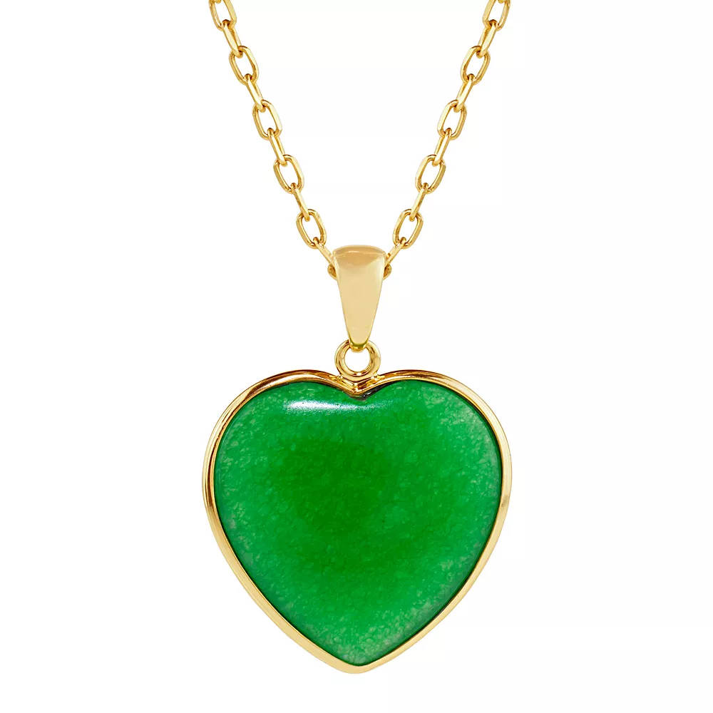 Jewelmak 14k Gold Jade Heart Pendant Necklace 3 Jewelmak 14k Gold Jade Heart Pendant Necklace