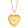 Kids' Charming Girl 14k Gold Filled Diamond Accent Heart Locket Necklace -Fleece Shop 3812444
