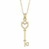 10K Gold Key Heart Pendant Necklace -Fleece Shop 3857094