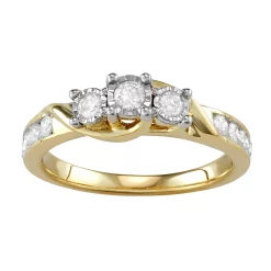 10k Gold 1/2 Carat T.W. Diamond 3-Stone Ring