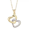 Two Tone 10k Gold Interlocking Heart Pendant Necklace 2 Two Tone 10k Gold Interlocking Heart Pendant Necklace -Fleece Shop 3870180