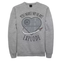 Men's Star Wars Death Star Make My Heart Explode Valentine Fleece