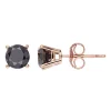 10k Gold 1 Carat T.W. Black Diamond Stud Earrings -Fleece Shop 3947187 Rose