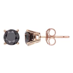 10k Gold 1 Carat T.W. Black Diamond Stud Earrings