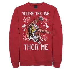 Men's Marvel Thor You're The One Thor Me Valentine Graphic Fleece Pullover