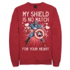 Men's Marvel Captain America Shield Heart Valentine Graphic Fleece Pullover -Fleece Shop 4156887
