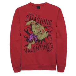 Men's Marvel Hulk Have A Smashing Valentine's Day Graphic Fleece Pullover