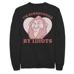 Men's Disney The Lion King Scar Surrounded By Idiots Valentine's Day Sweatshirt