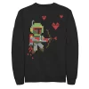Men's Star Wars Boba Fett 8-Bit Cupid Hearts Valentine's Day Sweatshirt -Fleece Shop 4299515
