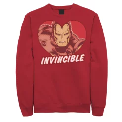 Men's Marvel Iron Man Invincible Heart Valentine's Sweatshirt