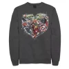 Men's Marvel Avengers Heart Group Shot Valentine Sweatshirt -Fleece Shop 4299645