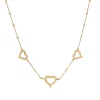 Everlasting Gold 10K Gold Triple Heart Station Necklace -Fleece Shop 4356198