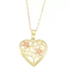 Two Tone 10k Gold Flower Filigree Heart Pendant Necklace 2 Two Tone 10k Gold Flower Filigree Heart Pendant Necklace -Fleece Shop 4431848