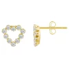 Kids' 14k Gold Cubic Zirconia Heart Stud Earrings -Fleece Shop 4810267