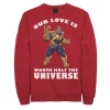 Men's Marvel Universally Loved Valentines Day Sweatshirt -Fleece Shop 4841116