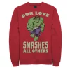 Men's Marvel Smashing Love Valentines Day Sweatshirt -Fleece Shop 4841139