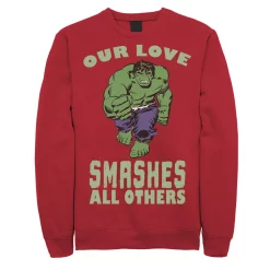 Men's Marvel Smashing Love Valentines Day Sweatshirt