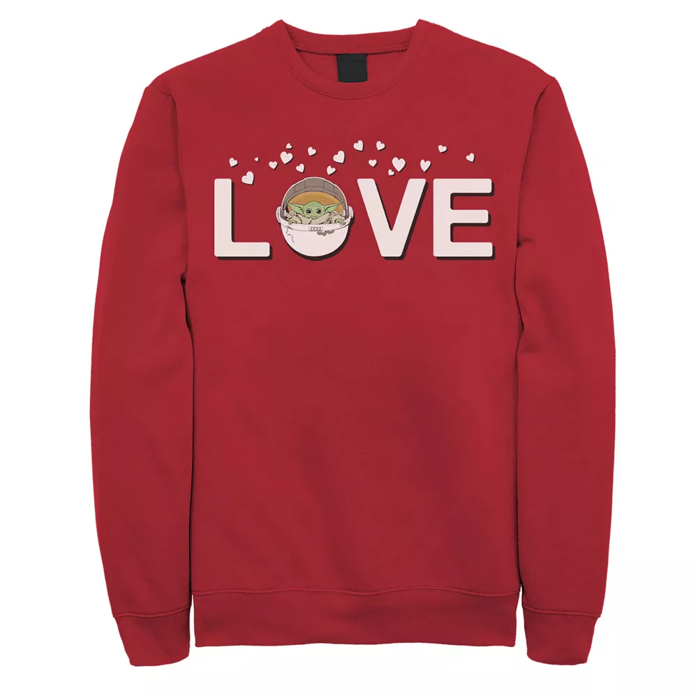 Men's Star Wars The Mandalorian The Child Love Valentine's Day Sweatshirt 3 Men's Star Wars The Mandalorian The Child Love Valentine's Day Sweatshirt
