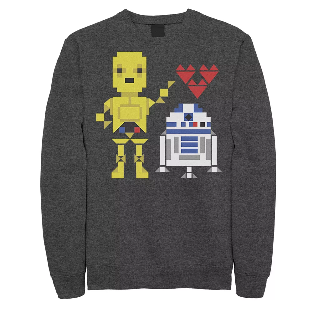 Men's Star Wars C-3PO R2-D2 Droid Love Valentine's Sweatshirt 3 Men's Star Wars C-3PO R2-D2 Droid Love Valentine's Sweatshirt