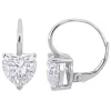 Stella Grace 14k White Gold Lab-Created Moissanite Leverback Earrings 1 Stella Grace 14k White Gold Lab-Created Moissanite Leverback Earrings -Fleece Shop 4882173