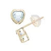 Pure Gem Collection 10k Gold Lab-Created White Sapphire Heart Stud Earrings -Fleece Shop 5110538